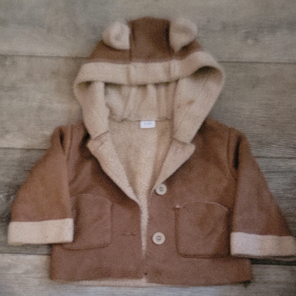 Cozy Brown Kids Jacket with Bear Ears